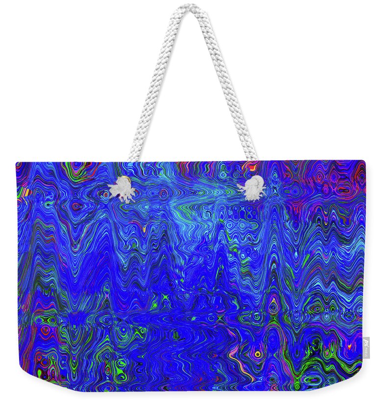 Red Weekender Tote Bag featuring the digital art Blue Dream by Philip Brent