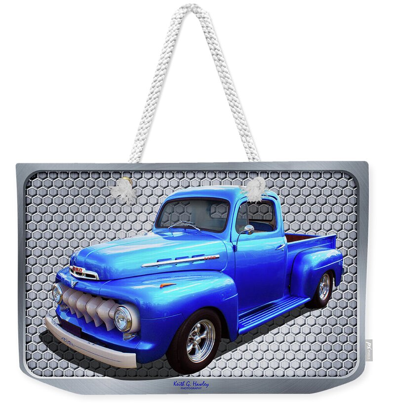 Ford Weekender Tote Bag featuring the photograph Blue F1 by Keith Hawley