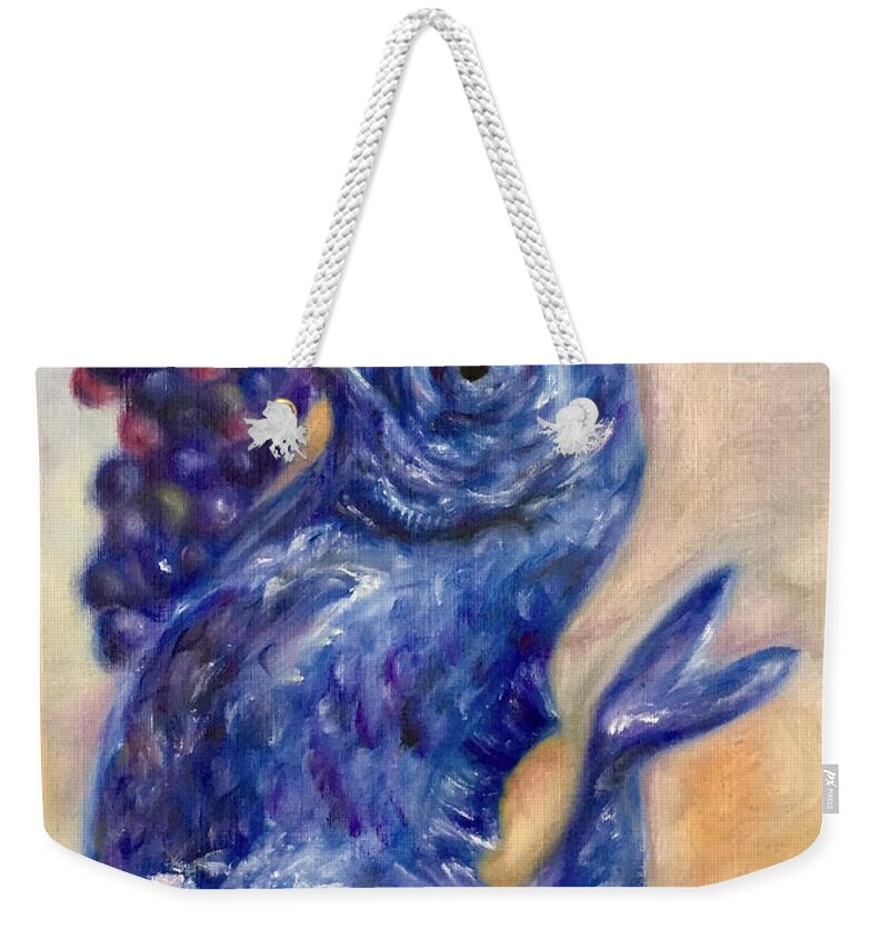 Fish Weekender Tote Bag featuring the painting Blue Fish by Dr Pat Gehr
