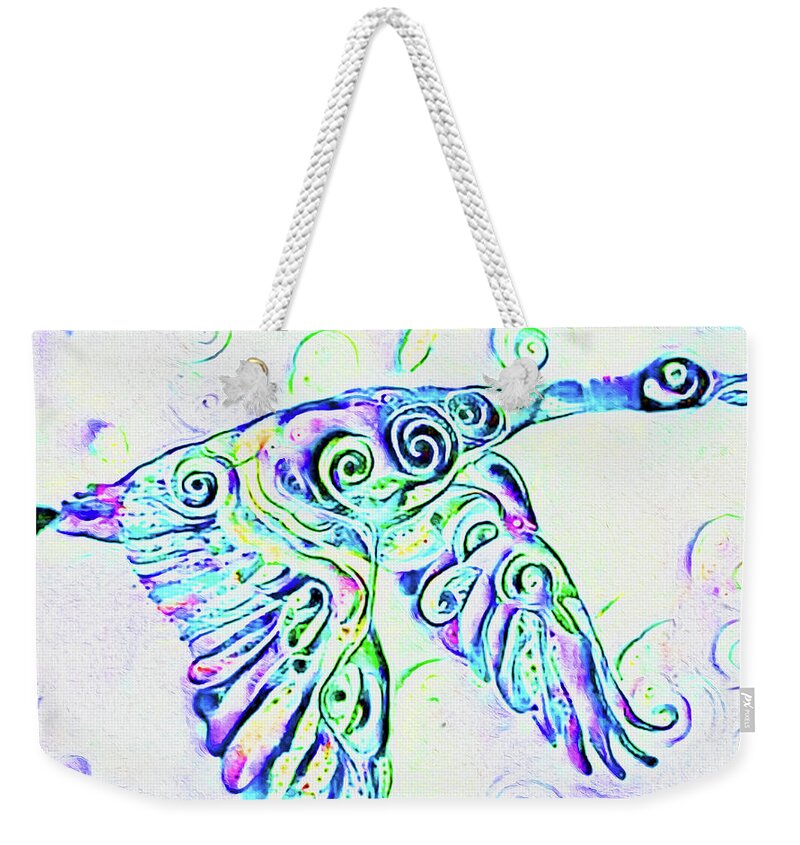 Goose Weekender Tote Bag featuring the photograph Blue Goose Print by Nina Silver