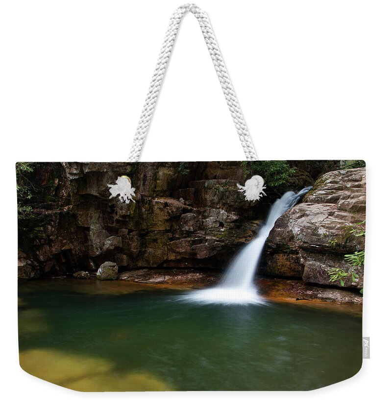 Waterfall Weekender Tote Bag featuring the photograph Blue Hole in Spring 2017 III by Jeff Severson