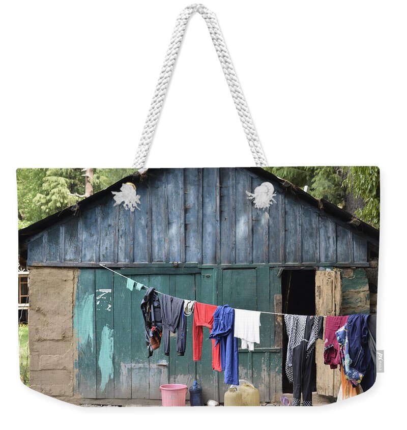 Mountains Weekender Tote Bag featuring the photograph Blue hut by Sumit Mehndiratta