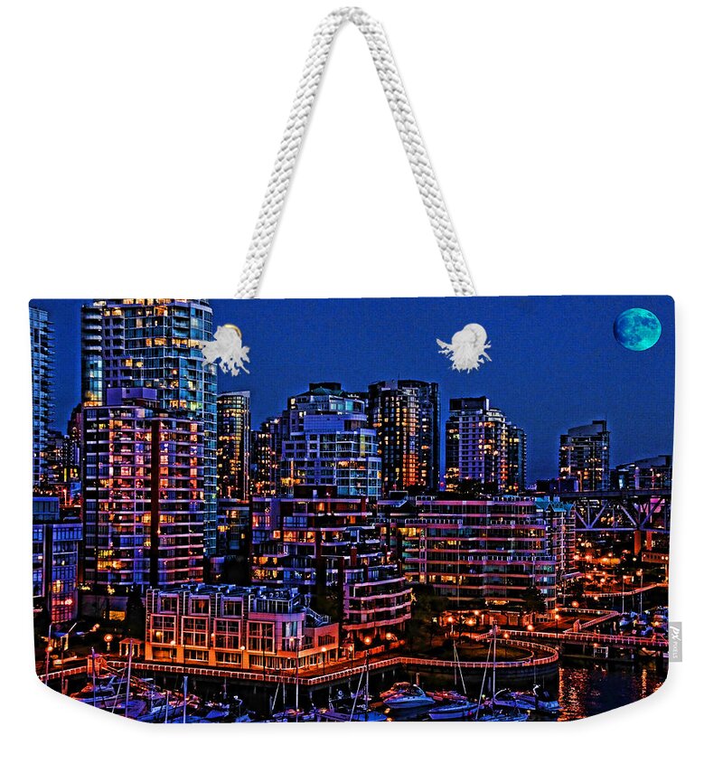 Vancouver Weekender Tote Bag featuring the photograph Blue Moon 2 by Lawrence Christopher
