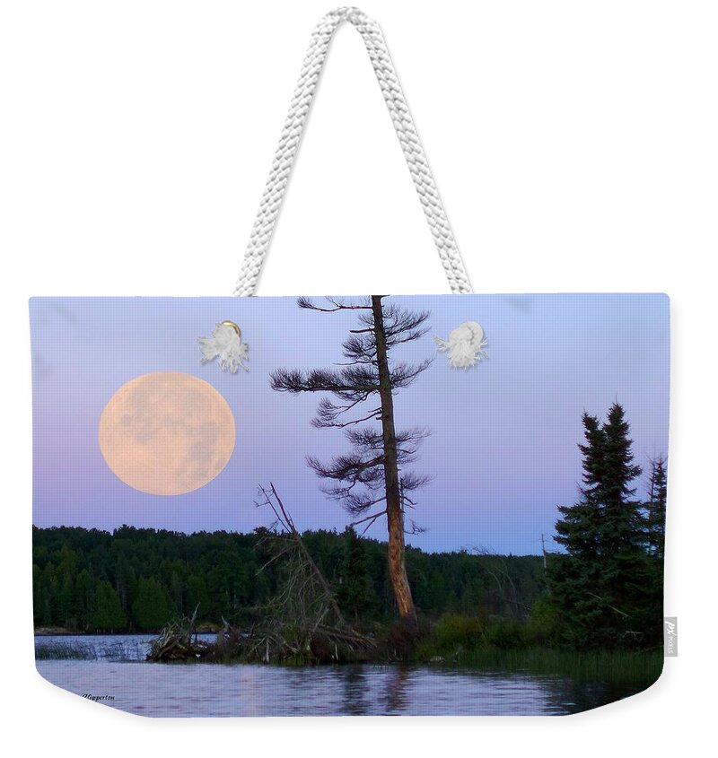 Moon Weekender Tote Bag featuring the photograph Blue Moon at Sunrise by Steven Clipperton