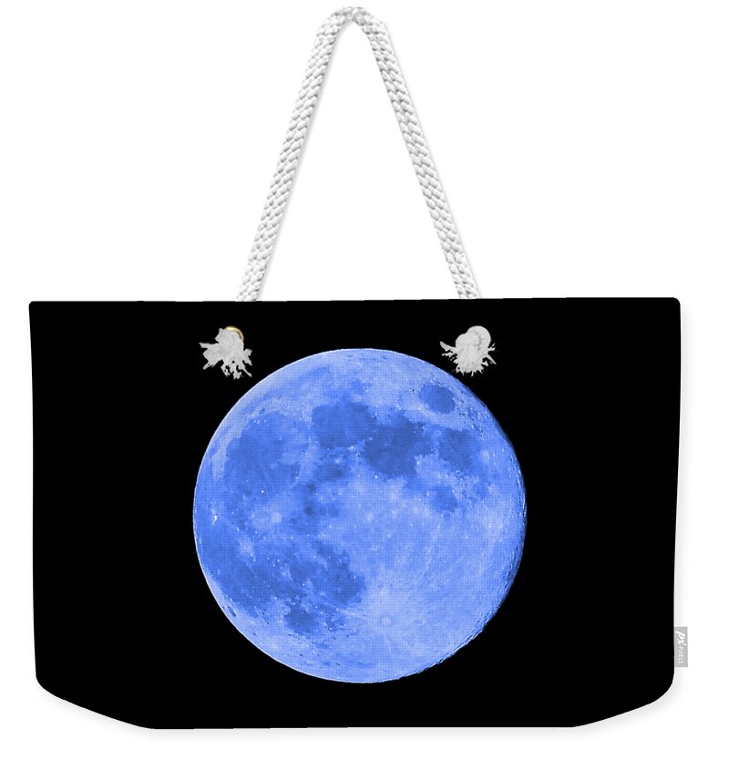 Blue Moon Weekender Tote Bag featuring the photograph Blue Moon .png by Al Powell Photography USA