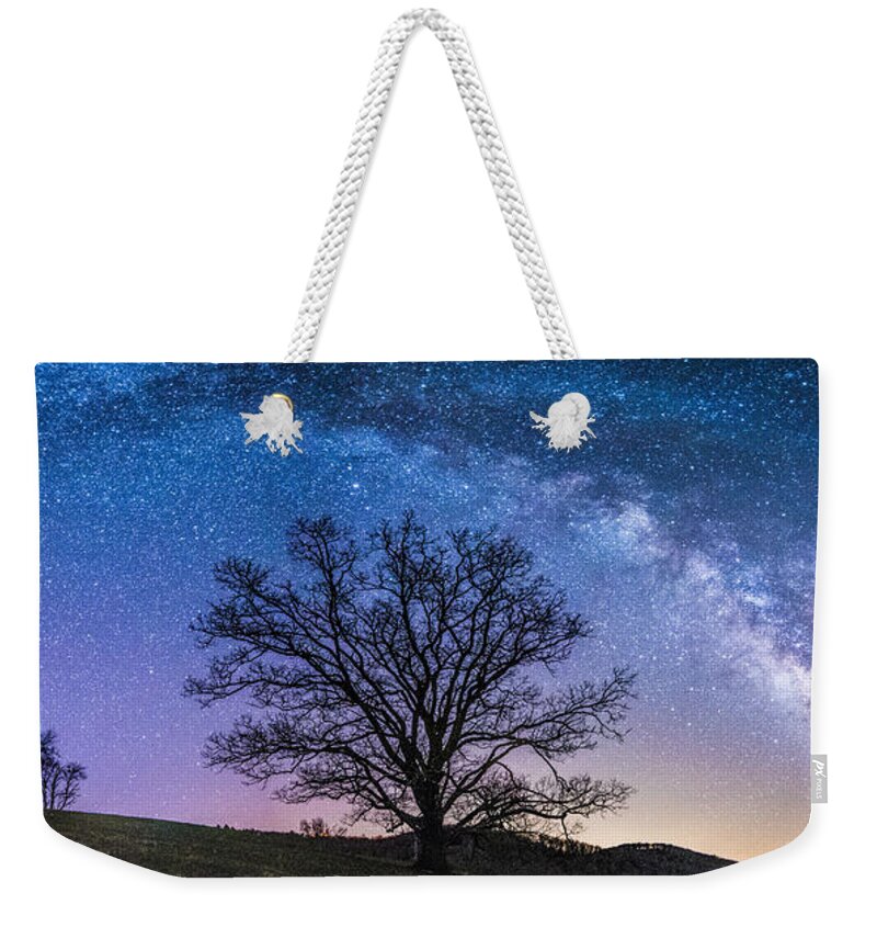  Milky Way Weekender Tote Bag featuring the photograph Blue Ridge Milkyway by Robert Loe