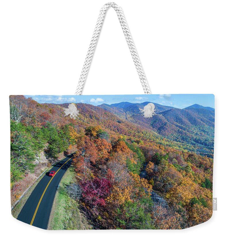 Blue Ridge Parkway Weekender Tote Bag featuring the photograph Blue Ridge Parkway Fall Colors 6 by Star City SkyCams
