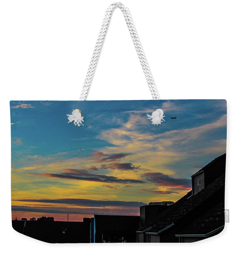 Sunset Weekender Tote Bag featuring the photograph Blue Sky Colorful Sunset by Cesar Vieira