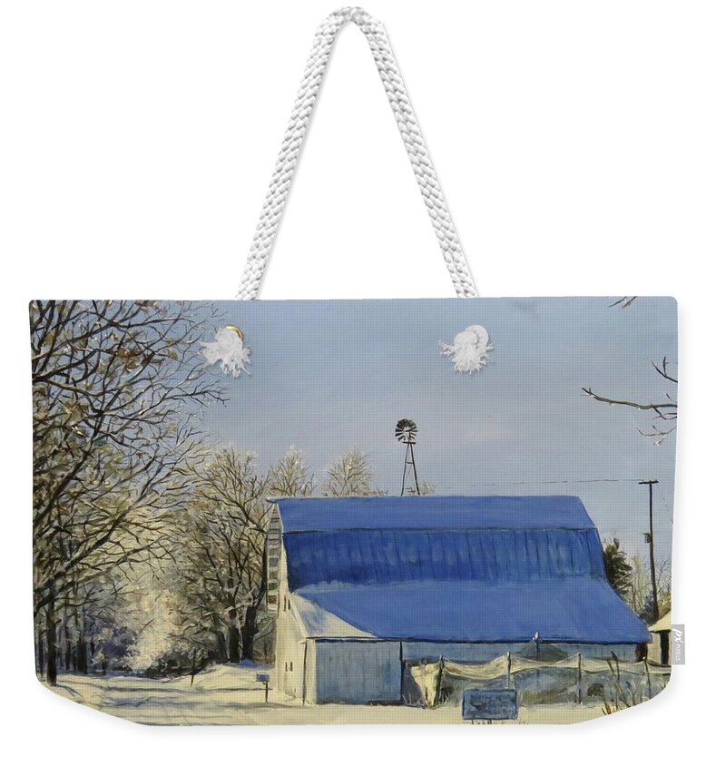 Landscape Weekender Tote Bag featuring the painting Blue Sunday by William Brody