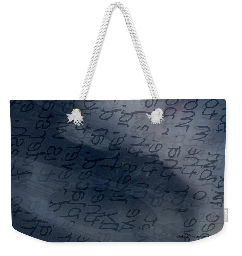 Implication Weekender Tote Bag featuring the photograph Blue Talk by Vicki Ferrari