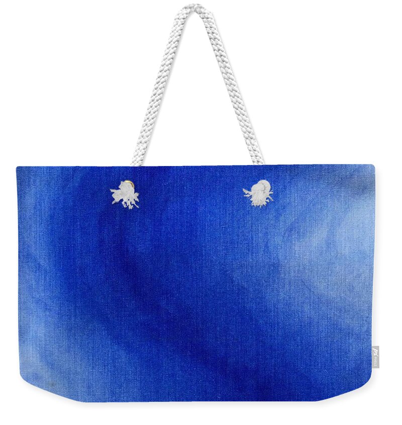 Blue Weekender Tote Bag featuring the painting Blue Vibration by Michelle Pier