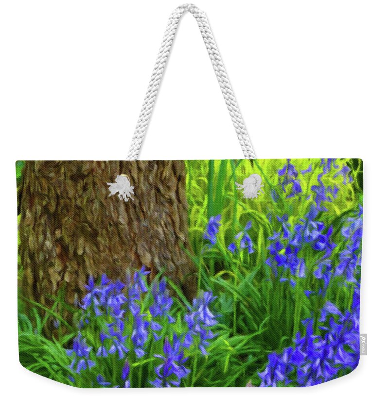 Connie Handscomb Weekender Tote Bag featuring the photograph Bluebells Of Springtime by Connie Handscomb