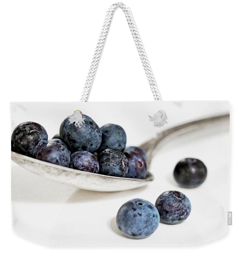 Blueberries Weekender Tote Bag featuring the photograph Blueberries for... by Holly Ross