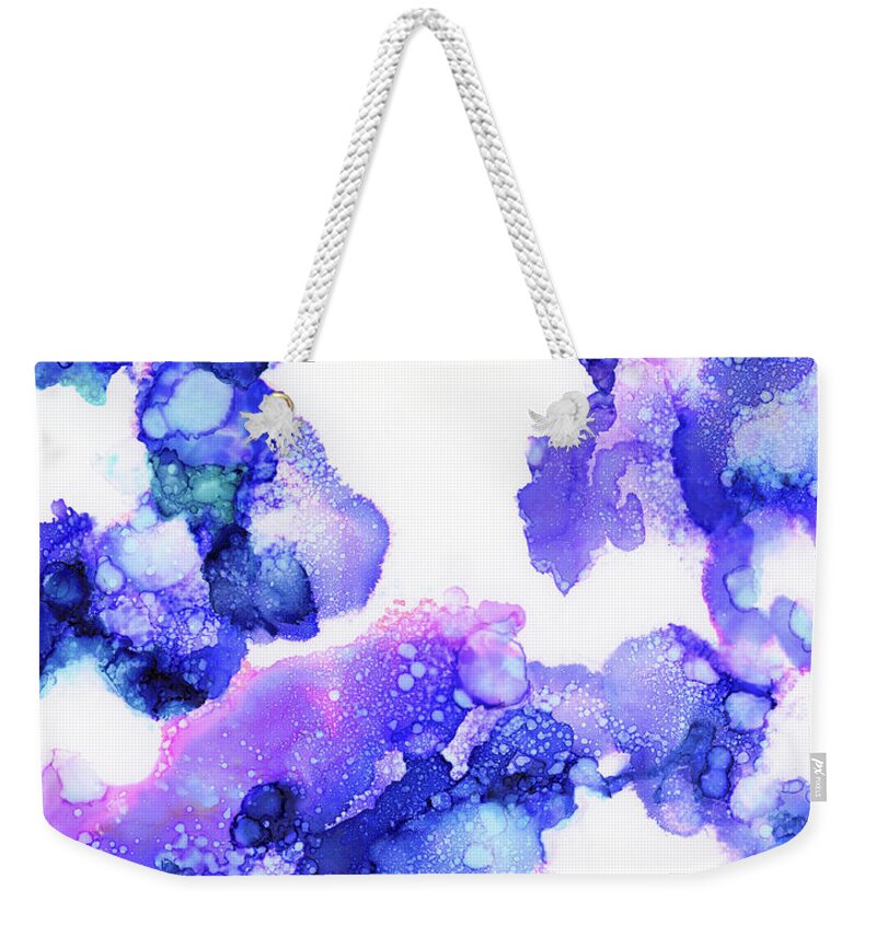 Blue Weekender Tote Bag featuring the painting Blueberry Blush by Tamara Nelson
