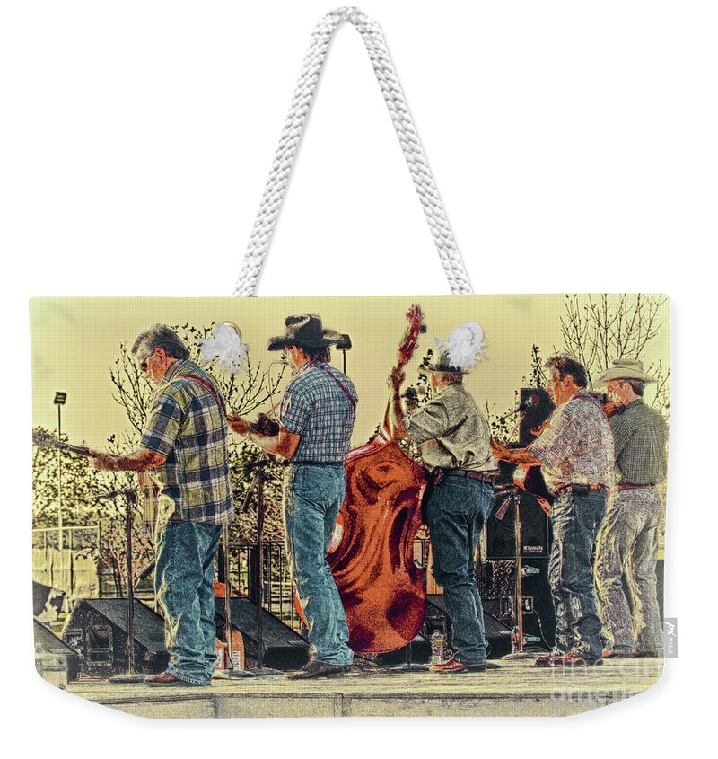 Music Weekender Tote Bag featuring the photograph Bluegrass Evening by Robert Frederick