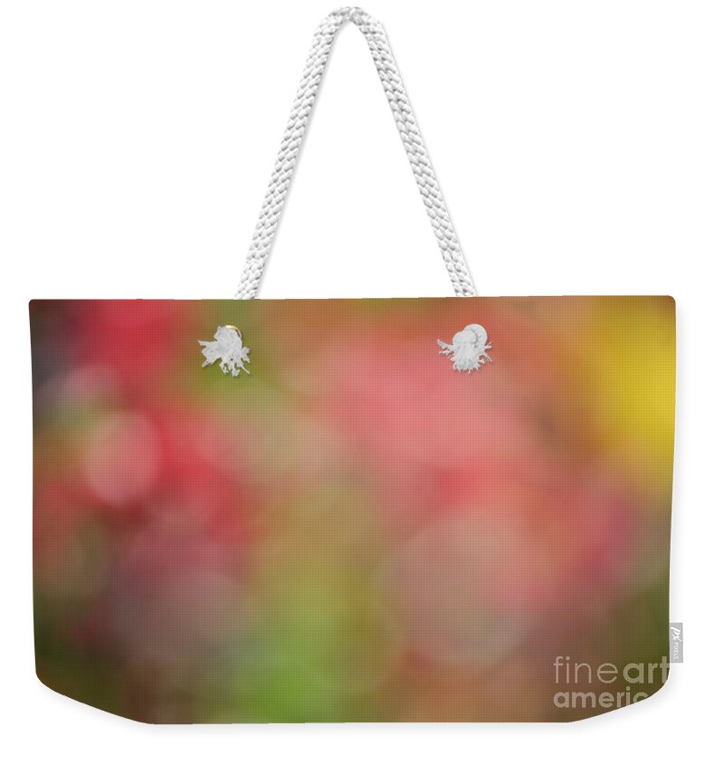Abstract Weekender Tote Bag featuring the photograph Blurry Blossoms by Linda Bianic