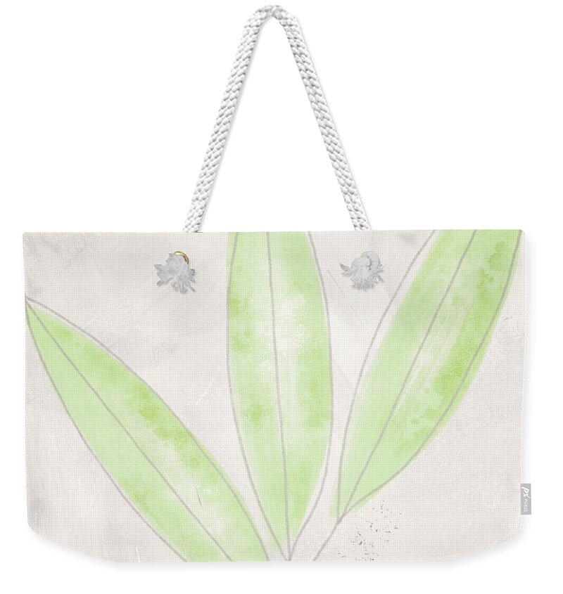 Bamboo Weekender Tote Bag featuring the mixed media Blush Bamboo- Art by Linda Woods by Linda Woods