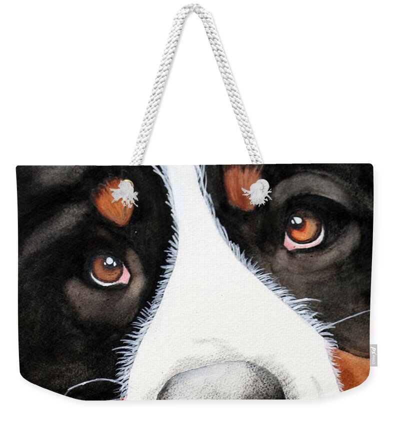 Dog Weekender Tote Bag featuring the painting BMD Watercolor by Kimberly Walker