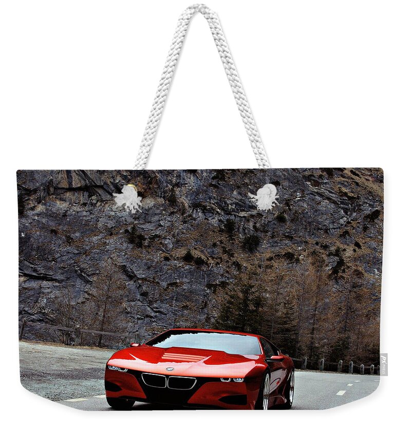 Bmw M8 Weekender Tote Bag featuring the photograph Bmw M8 by Jackie Russo
