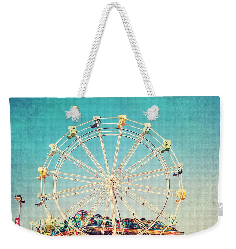 Ferris Wheel Weekender Tote Bag featuring the photograph Boardwalk Ferris Wheel by Melanie Alexandra Price