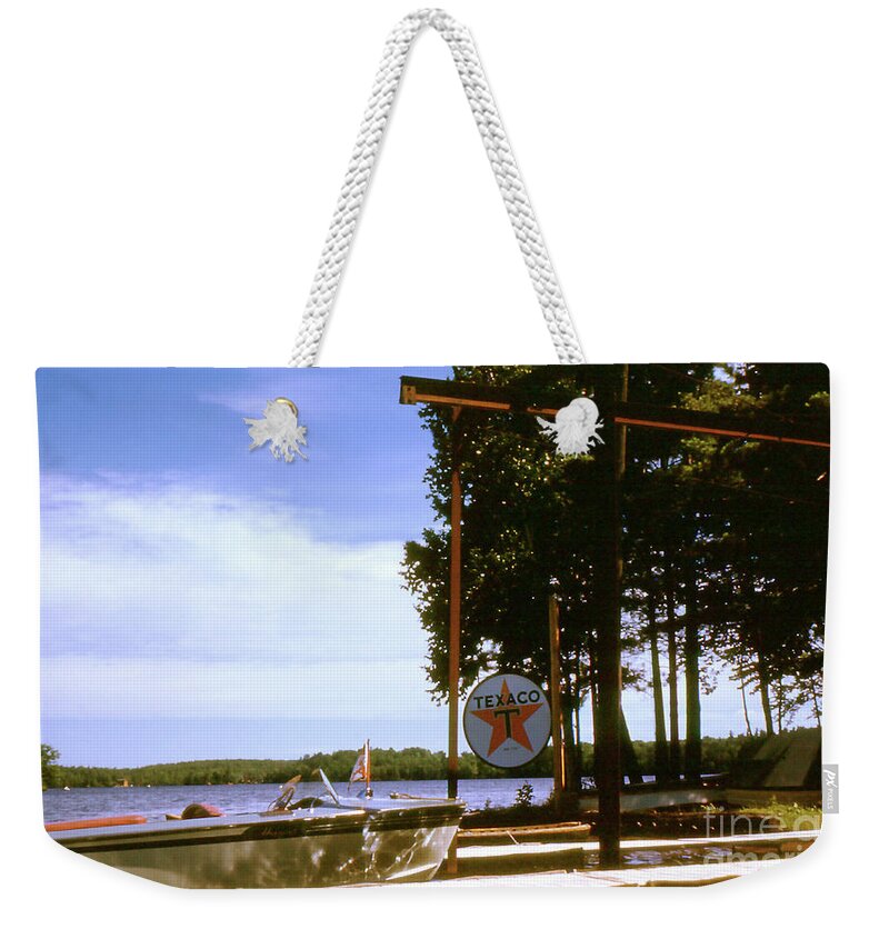 Boat Weekender Tote Bag featuring the photograph Boat on the Lake - 004 by Larry Ward