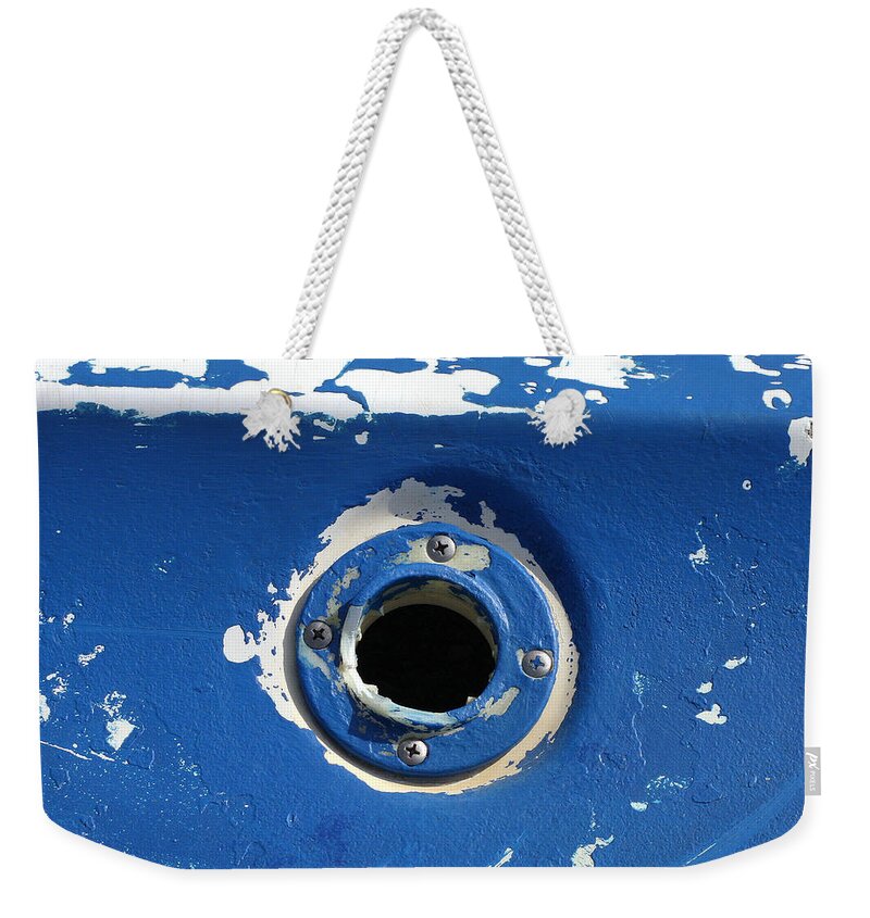 Boat Abstracts Weekender Tote Bag featuring the photograph Boat Port by Art Block Collections
