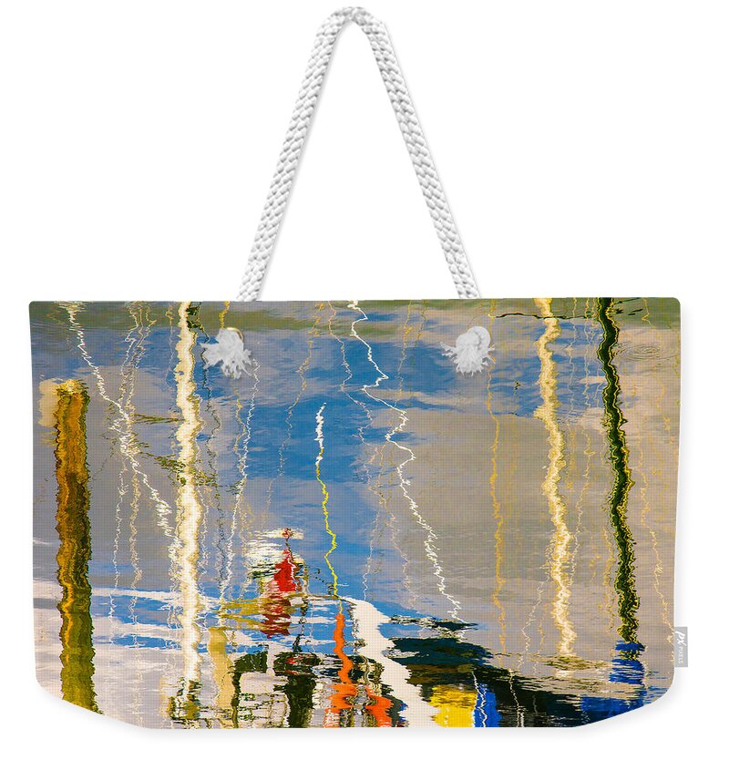 Boating Weekender Tote Bag featuring the photograph Boat reflection by Peter V Quenter