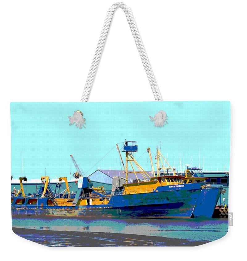 Boats Weekender Tote Bag featuring the photograph Boat Series 11 Fishing Fleet 1 Empire by Paul Gaj