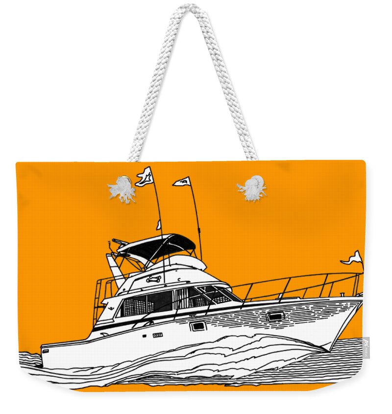 Custom Designs For Any Function Weekender Tote Bag featuring the drawing Sportfishing by Jack Pumphrey