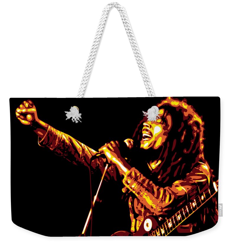Bob Marley Weekender Tote Bag featuring the digital art Bob Marley by DB Artist