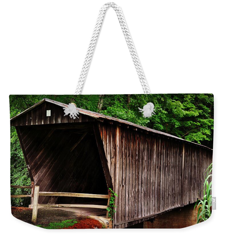 Floyd County Weekender Tote Bag featuring the photograph Bob White Bridge by Eric Liller