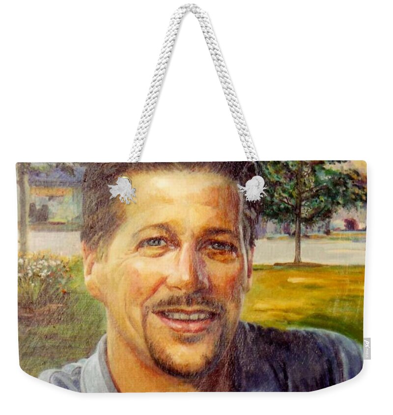 Portrait Weekender Tote Bag featuring the painting Bobby by Stan Esson