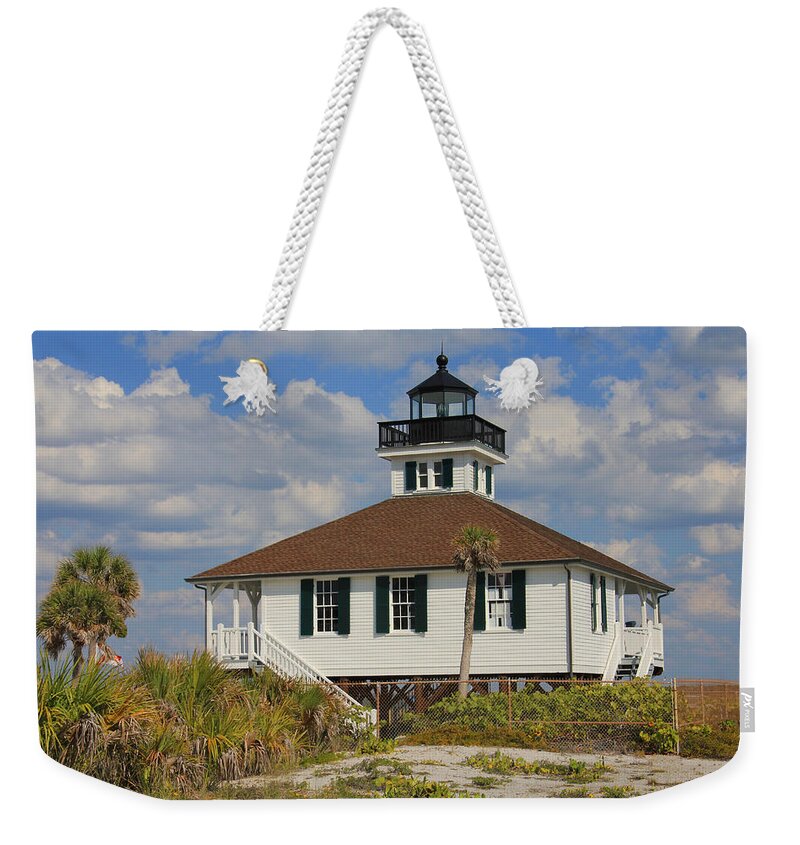 Lighthouse Weekender Tote Bag featuring the photograph Boca Grande Lighthouse View Three by Rosalie Scanlon