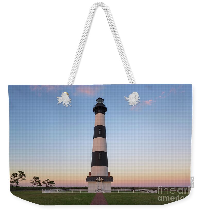 Bodie Island Lighthouse Weekender Tote Bag featuring the photograph Bodie Island Lighthouse Symmetry by Michael Ver Sprill