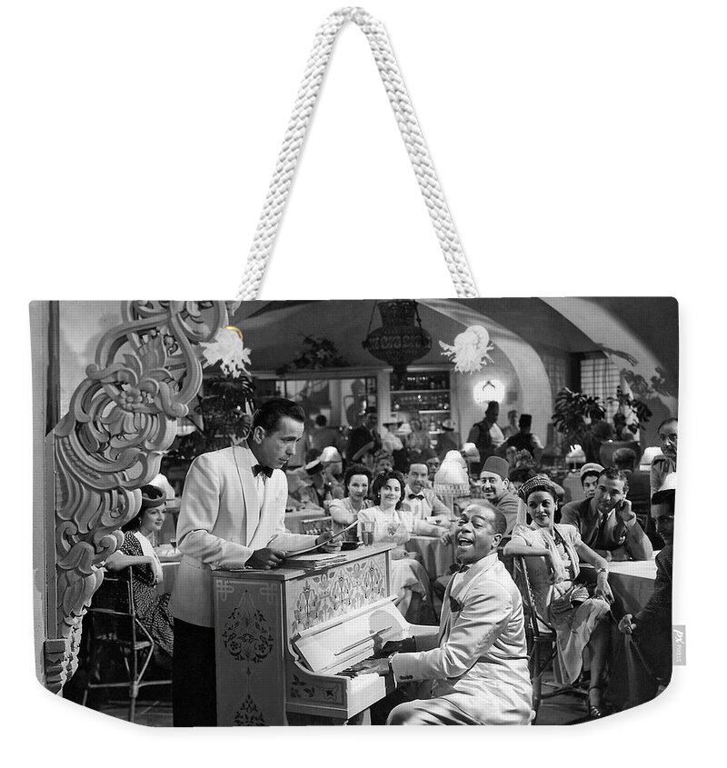 Bogart Dooley Wilson Casablanca 1942 Weekender Tote Bag featuring the photograph Bogart Dooley Wilson Casablanca 1942 by David Lee Guss