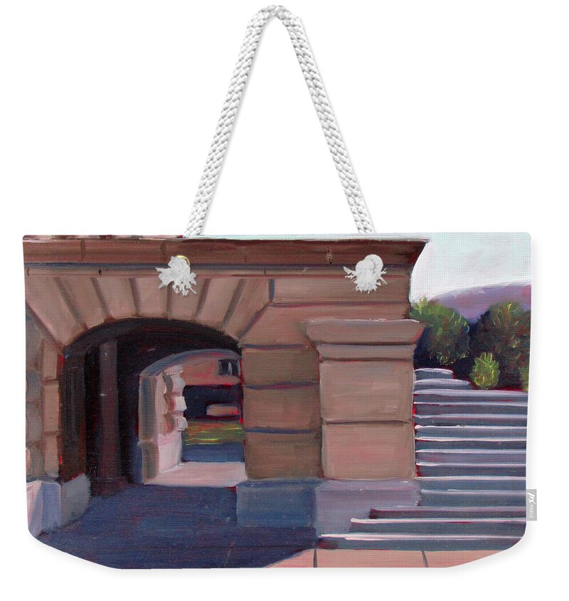 Boise Weekender Tote Bag featuring the painting Boise Capitol Building 04 by Kevin Hughes