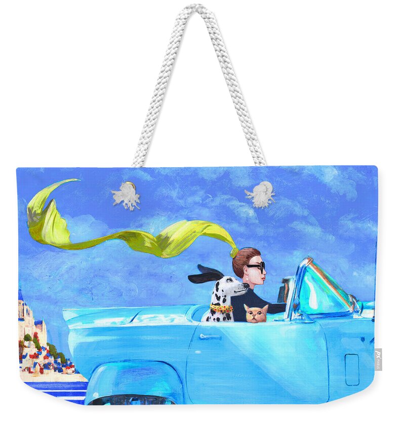 Landscape Weekender Tote Bag featuring the painting Bon voyage by Victoria Fomina