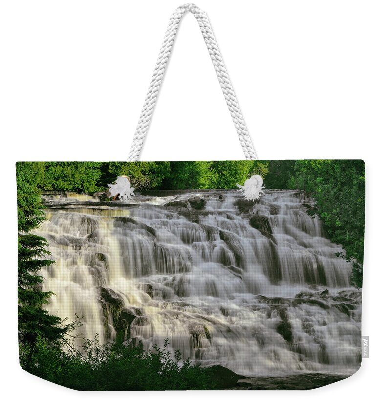 Bond Falls Weekender Tote Bag featuring the photograph Bond Falls - Haight - Michigan 001 by George Bostian