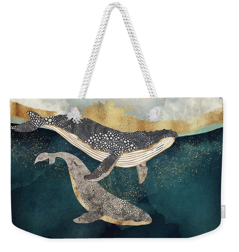 Whale Weekender Tote Bag featuring the digital art Bond II by Spacefrog Designs