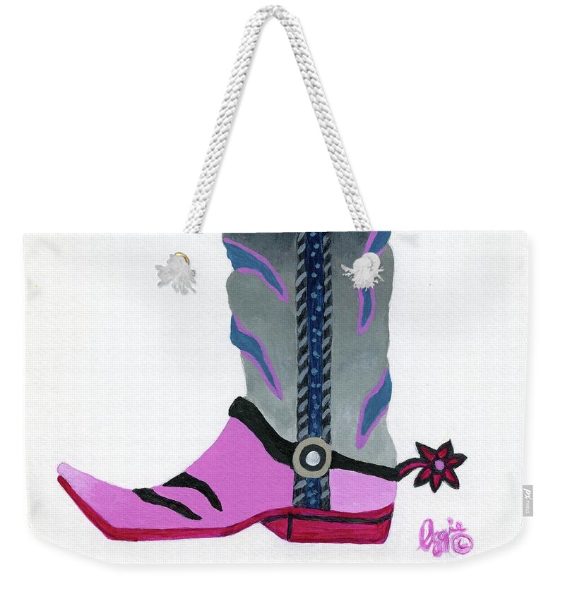 Cowboy Weekender Tote Bag featuring the painting Boot Scootin by Stephanie Agliano