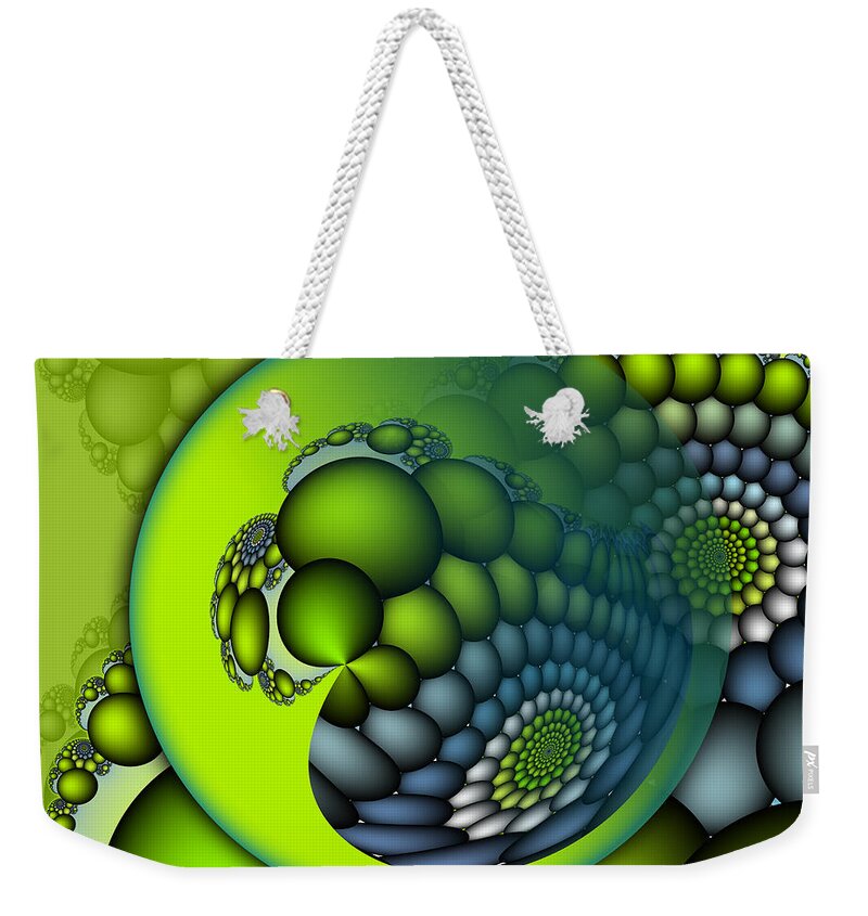 Fractal Weekender Tote Bag featuring the digital art Born to Be Green by Jutta Maria Pusl