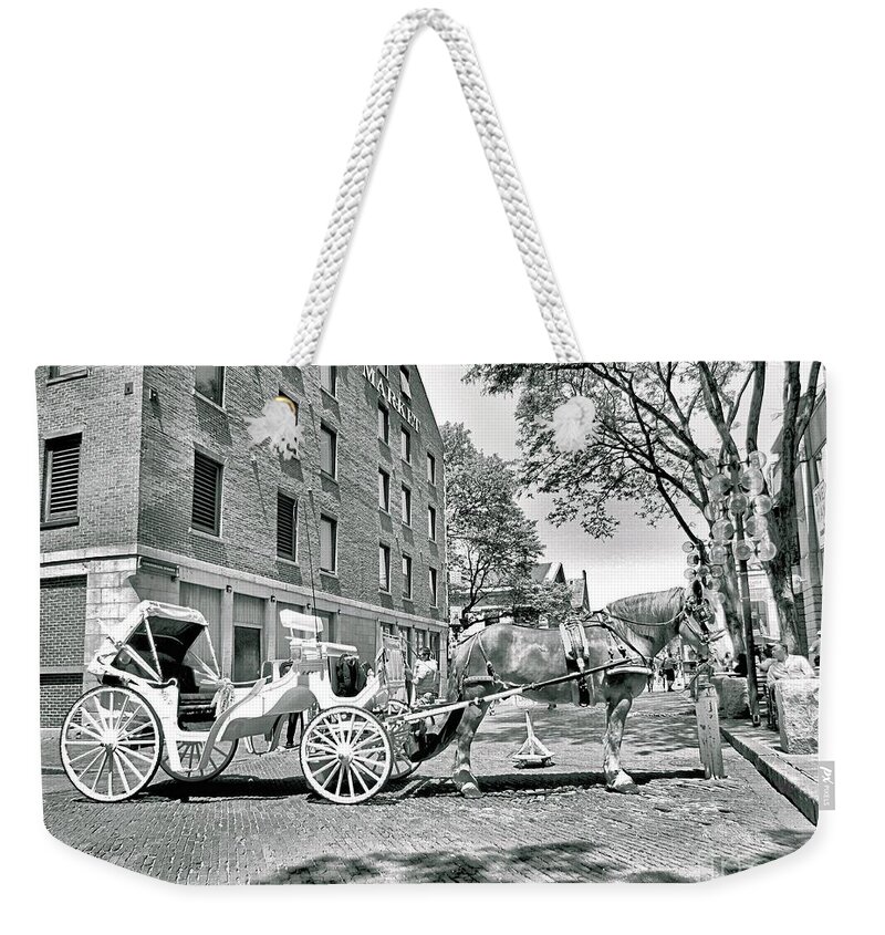 Faneuil Hall Weekender Tote Bag featuring the photograph Boston Buggy by Elizabeth Dow