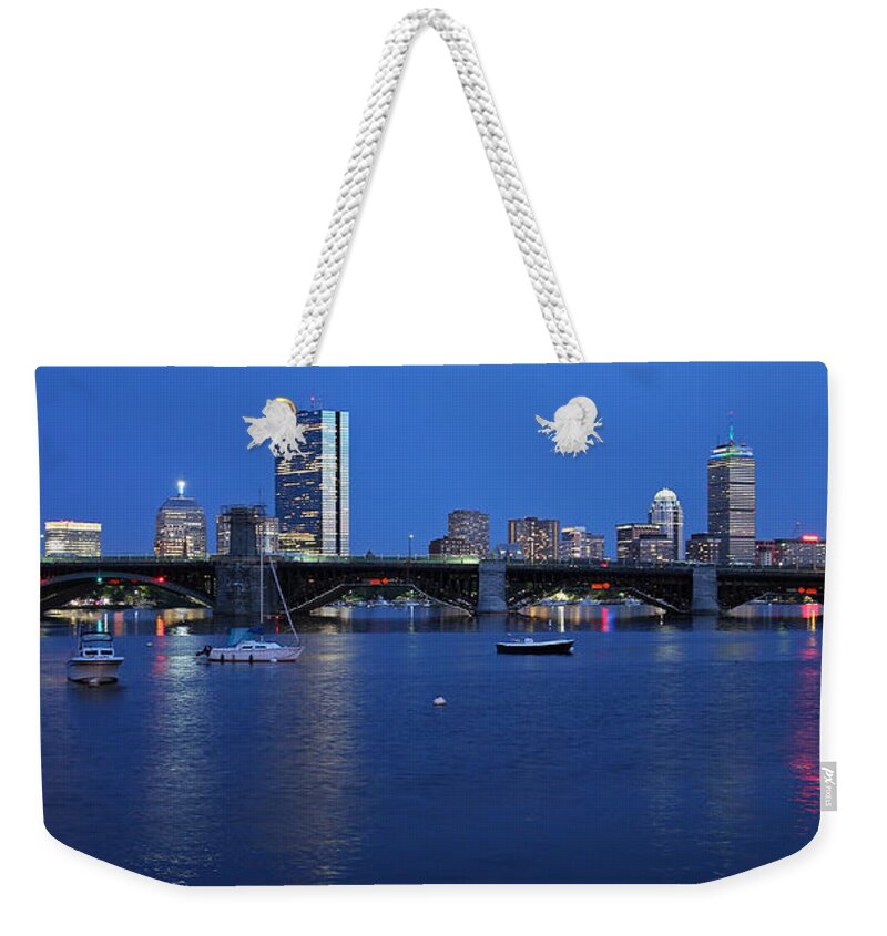 Boston Weekender Tote Bag featuring the photograph Boston Dinghies by Juergen Roth