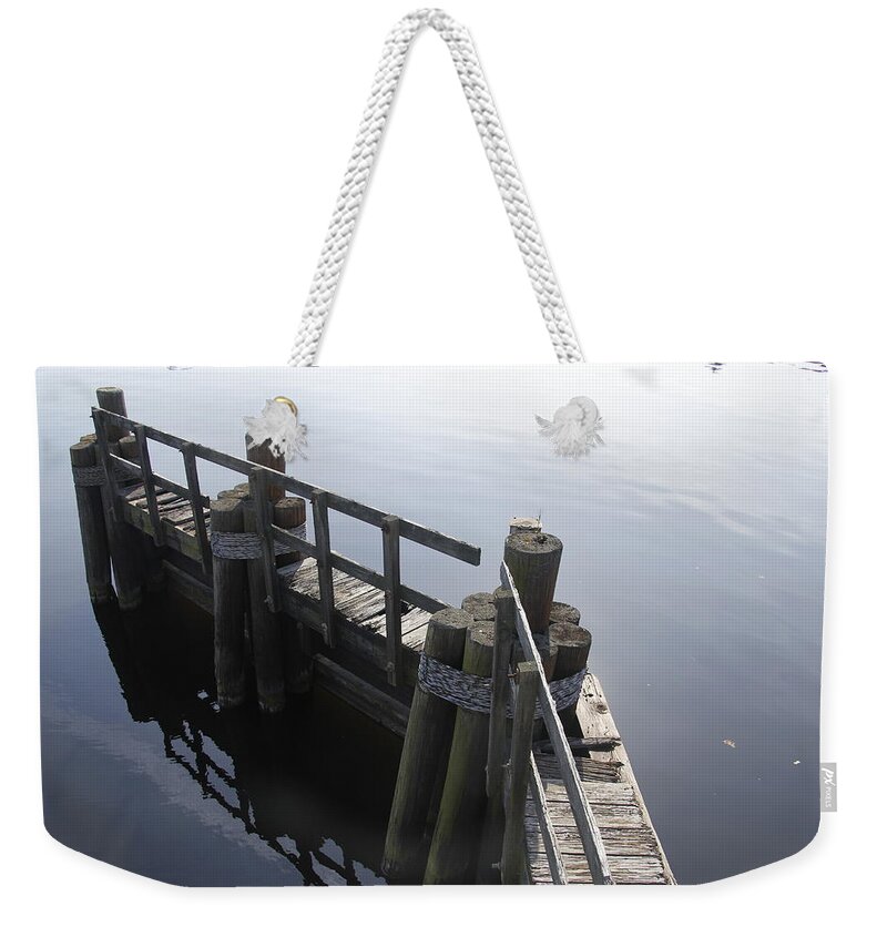 Boston Weekender Tote Bag featuring the photograph Boston Charles River Pier by Valerie Collins