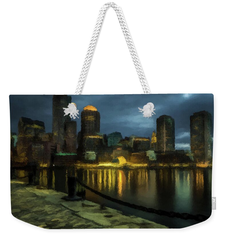 Boston Weekender Tote Bag featuring the photograph Boston Skyline by David Dehner