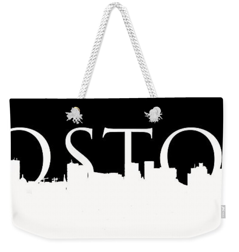 Boston Weekender Tote Bag featuring the photograph Boston Skyline Outline Logo 2 by Joann Vitali