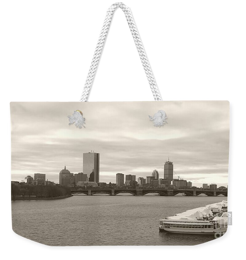 Boston Weekender Tote Bag featuring the photograph Boston view by Raymond Earley