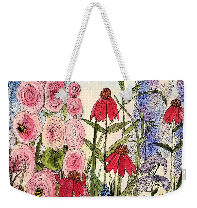 Flowers Weekender Tote Bag featuring the painting Botanical Wildflowers by Laurie Rohner