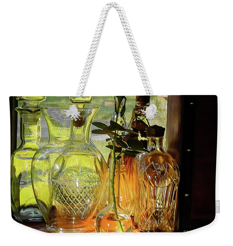 Bottles Weekender Tote Bag featuring the photograph Bottles by JB Thomas