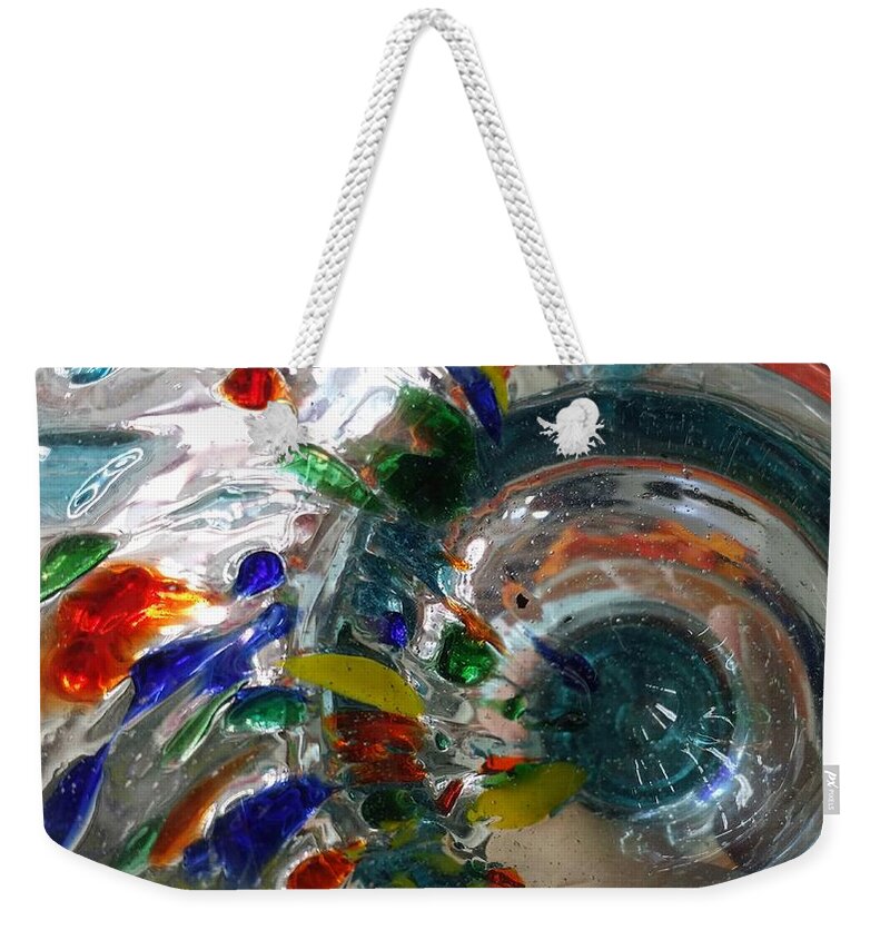 Abstract Art Abstract Realism Photography Closeup Hand Held Note3 Weekender Tote Bag featuring the digital art Bottoms Up series #7 by Scott S Baker